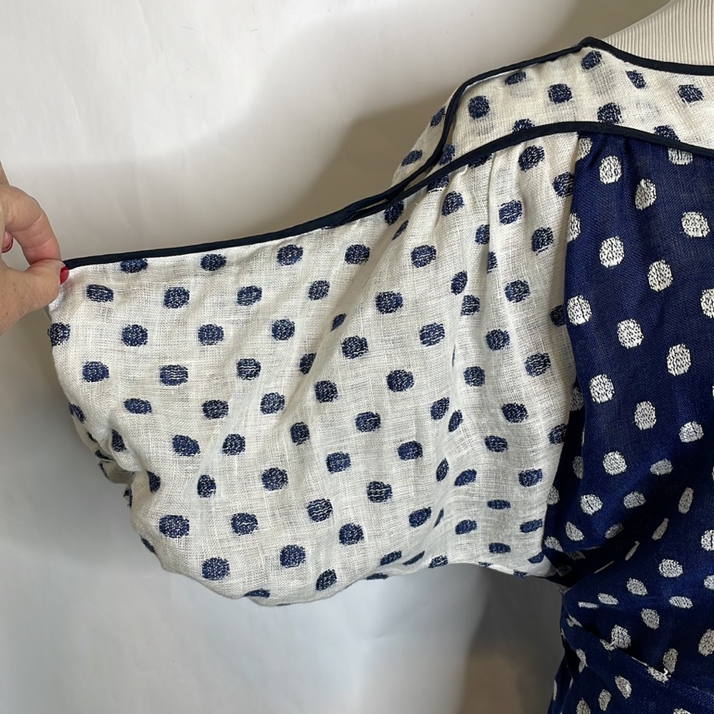Anthropologie Eva Franco Polka Dot Linen Top (2) - Picture 7 of 13